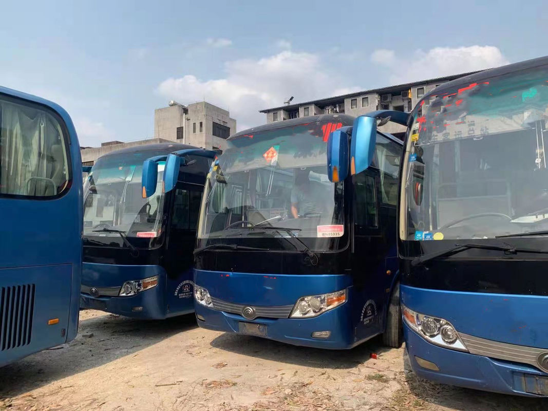 Bus Yutong Bekas ZK6107 Bus Penumpang Bekas 41 Kursi Pintu Ganda Bekas Bus Pelatih Baja Chiassis Kilometer Rendah