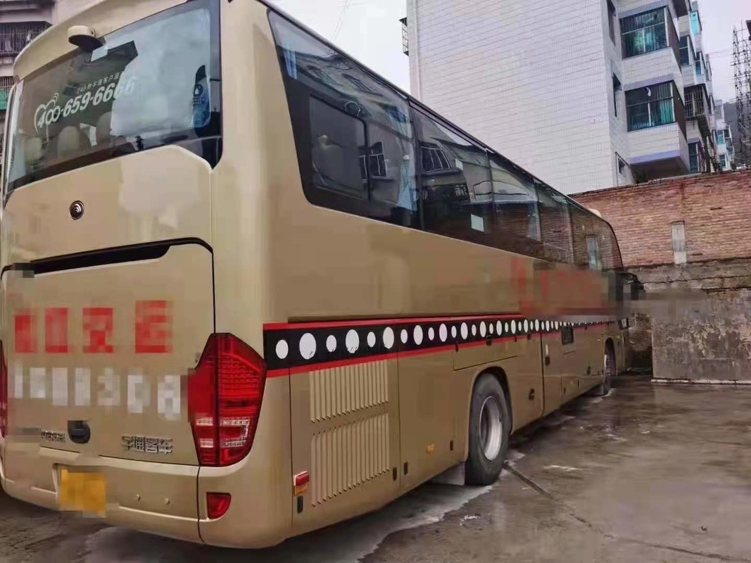 Bus Bekas Tahun 2018 Yutong Bus Perjalanan Bekas Zk6122 50 Kursi Lhd Mendukung Diesel A / C Warna Emas