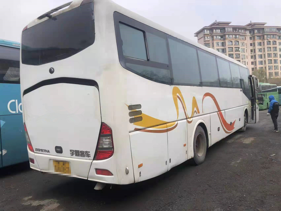 Bus Pelatih Penumpang Yutong ZK6127 Bekas 206kw 100km / H Mesin Belakang Penggerak Tangan Kiri