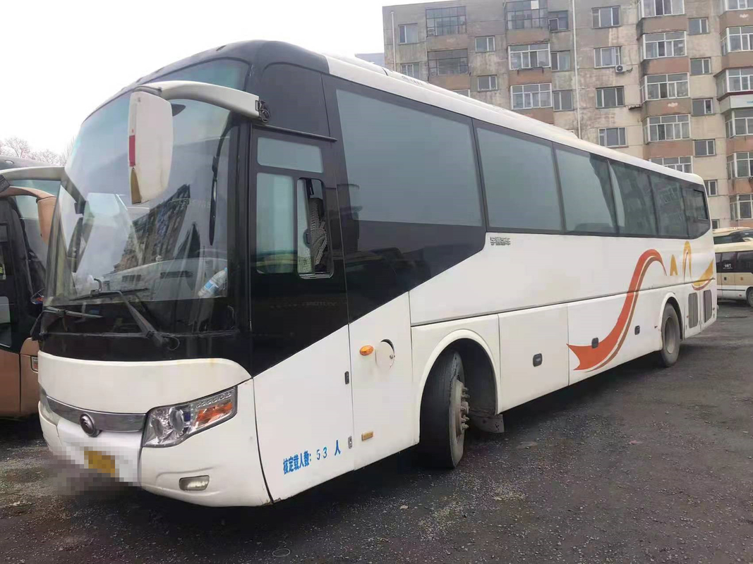 Bus Pelatih Penumpang Yutong ZK6127 Bekas 206kw 100km / H Mesin Belakang Penggerak Tangan Kiri