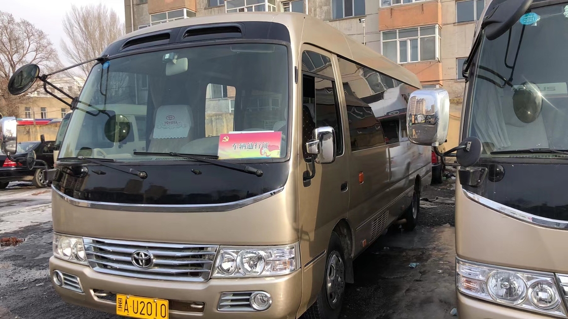 Bus Coaster Bekas Toyota 30 Bahan Bakar Bensin Bekas Mini Bus 3RZ Bus Mesin Depan