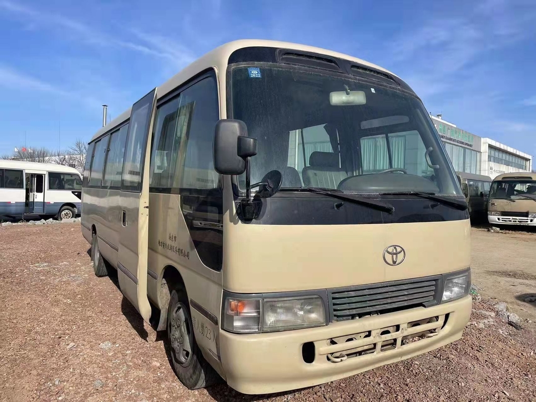 Jepang Toyota Coaster Bus Bensin Mini Bus Digunakan Untuk Afrika Barat 23-30 kursi
