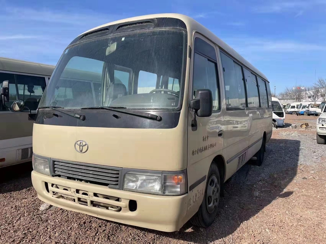 Jepang Toyota Coaster Bus Bensin Mini Bus Digunakan Untuk Afrika Barat 23-30 kursi