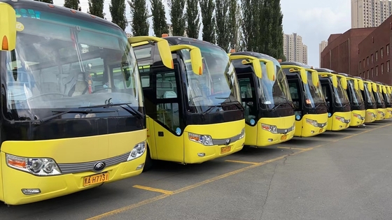 Tahun 2014 60 Kursi Digunakan Bus Yutong ZK6107 Dengan Mesin Yuchai 100km/H Kemudi LHD