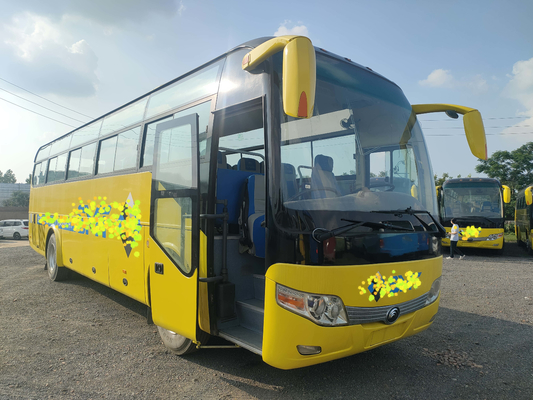 2+3 Tata Letak 60 Kursi Bekas Yutong Bus Pelatih Mewah Afrika 10 Meter Bus Air Bag Suspension ZK6110