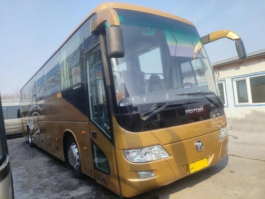 Pintu Tengah Bus Mewah Bekas 53 Kursi Second Hand Foton Bus BJ6120 Sealing Window Mesin Weichai