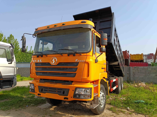 2nd Hand Truck Kabin Atap Datar 8,7 Meter Fast Gearbox 380hp 6 × 4 Digunakan SHACMAN D'LONG F3000 Dump Truck