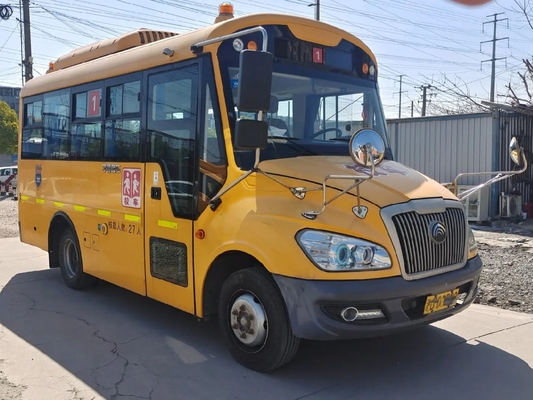 Bus Sekolah Bekas Warna Kuning 27 Kursi Jendela Geser Mesin Depan Dengan A / C Bus Yutong Bekas ZK6609