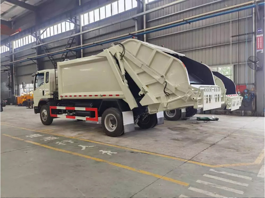 Pedagang Truk Kendaraan Komersial 8m³ Memuat 4×2 Mode Berkendara HOWO Truk Sampah Terkompresi Panjang 7,5 Meter