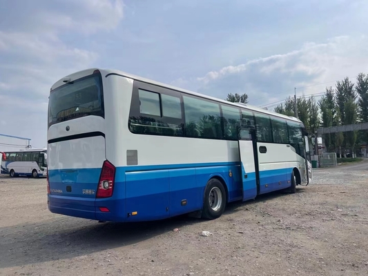 Bus Perjalanan Bekas 32 Kursi Mesin Weichai 336hp Pintu Tengah Rak Bagasi LHD/RHD 2nd Hand Yutong Bus ZK6122