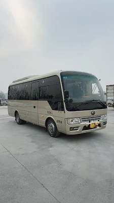 Berukuran sedang ZK6792D51 Bus bekas 25 kursi kapasitas 6-speed gearbox diperpanjang tenggelam bagasi belakang