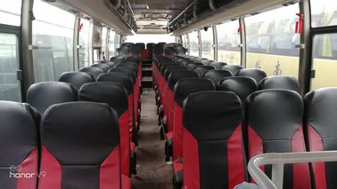 Yutong Merah Digunakan Coaster Bus ZK6121HQ3Z 68 Kursi RHD Dukungan Diesel A / C Dua Pintu