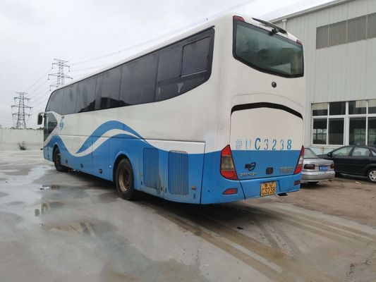 55 Kursi 6 Ban 6050mm Jarak sumbu roda Bekas Bus Yutong Drive Tangan Kiri Nude Packing Double Doors with ABS
