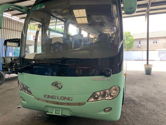 Bus Tur Bekas Kinglong XMQ6900 39 Kursi Kiri Kemudi Sasis Baja Pintu Tunggal Kilometer Rendah Digunakan Bus Penumpang