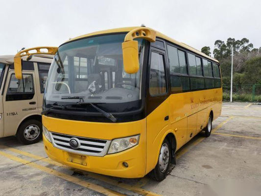 Digunakan Yutong Bus 29 Kursi Tour Bus Steel Chassis Front Engine Euro III Left Steering