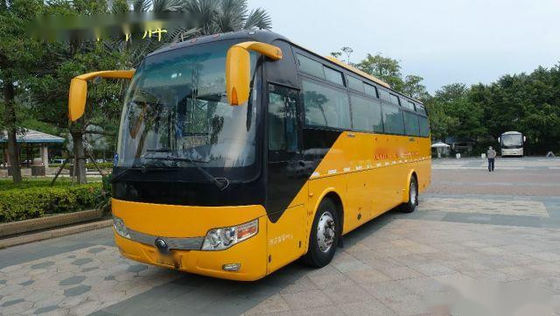 Bus Yutong Bekas ZK6107 49 Kursi Kemudi Kiri Sasis Airbag Yuchai Mesin Belakang Kilometer Rendah