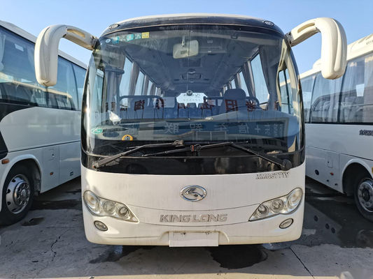 Bus Pelatih Bekas XMQ6771 30 Kursi Mesin Belakang Cummins 132kw Kemudi Kiri Digunakan Bus Kinglong