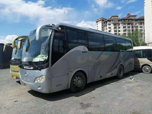 Bus Kinglong Bekas XMQ6900 Pintu Ganda 39 kursi Kilometer Rendah Sasis Baja Kemudi Kiri