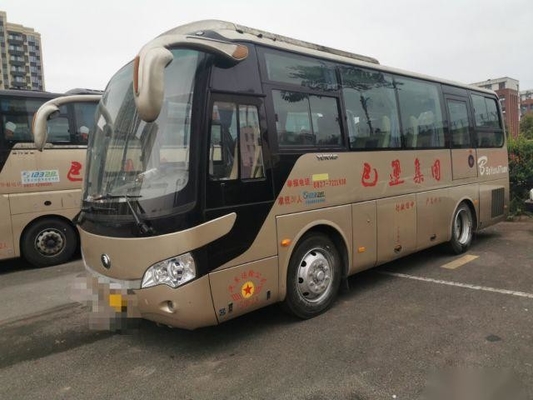 147kw Tourism Yutong Menggunakan Bus Coaster 35 Kursi Bus Penumpang Drive Tangan Kiri
