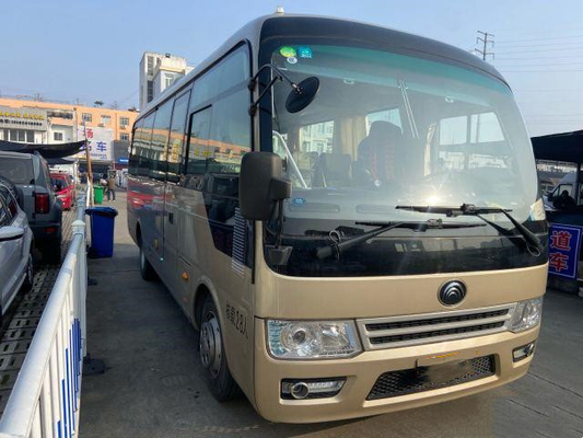 Bus Yutong ZK6728 Bekas Menggunakan Bus Mesin Yuchai Warna Emas 28 Bus Pelatih Penumpang Di Tahun 2019